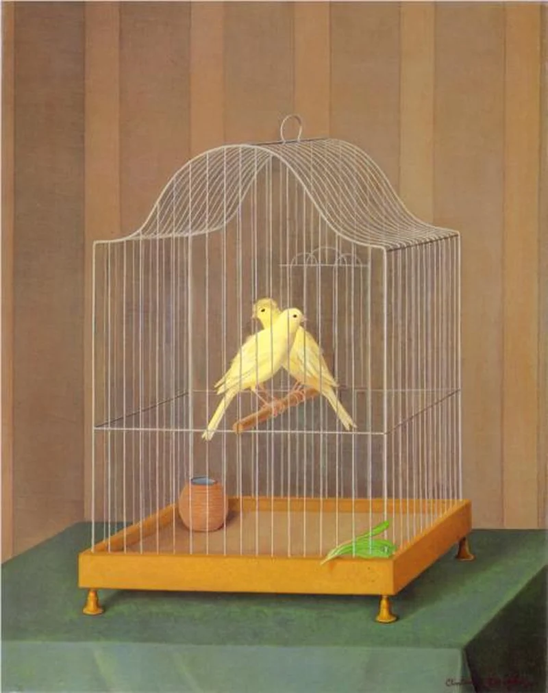 Due canarini in gabbia (Two Canaries in a Cage) by Antonio Donghi, 1932