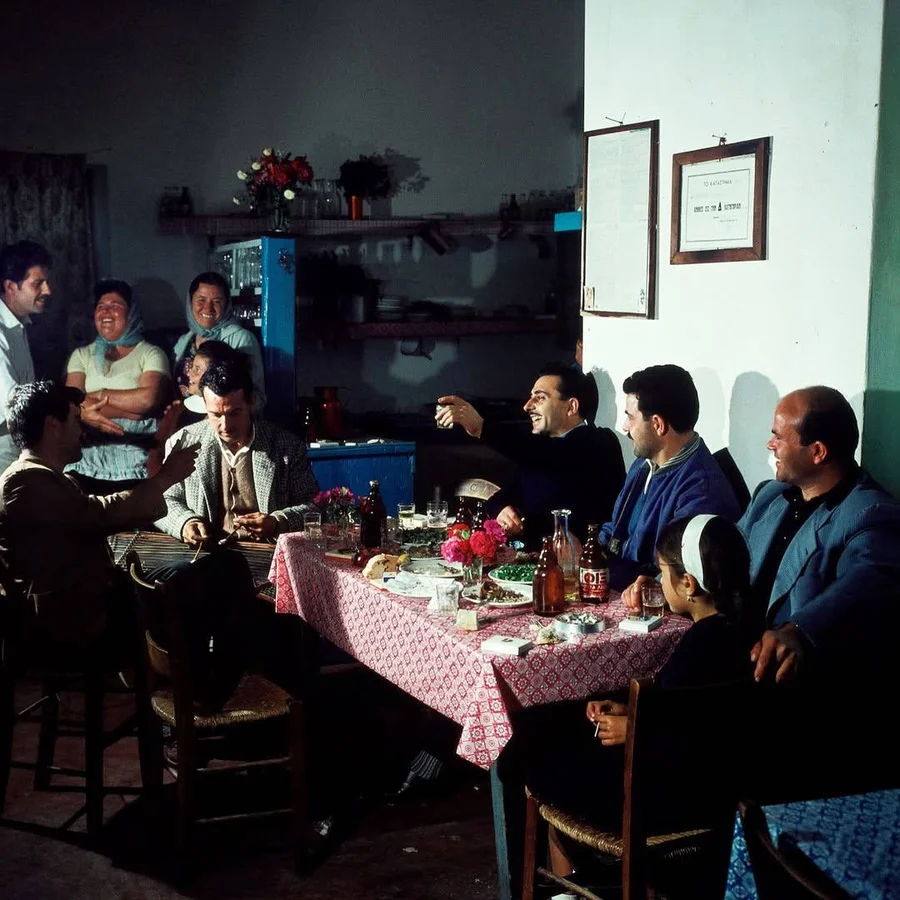 Village dinner scene, Greece, by Konrad Helbig