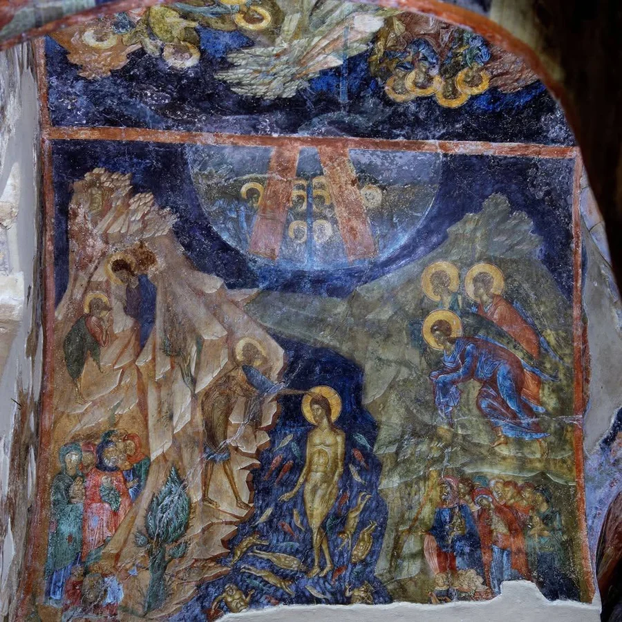 Byzantine fresco detail, Greece, by Konrad Helbig