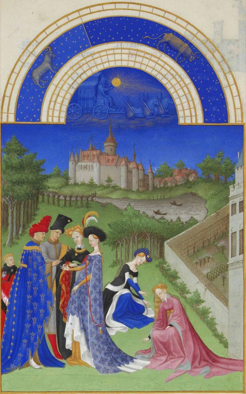 April, from the Très Riches Heures du Duc de Berry, by the Limbourg Brothers
