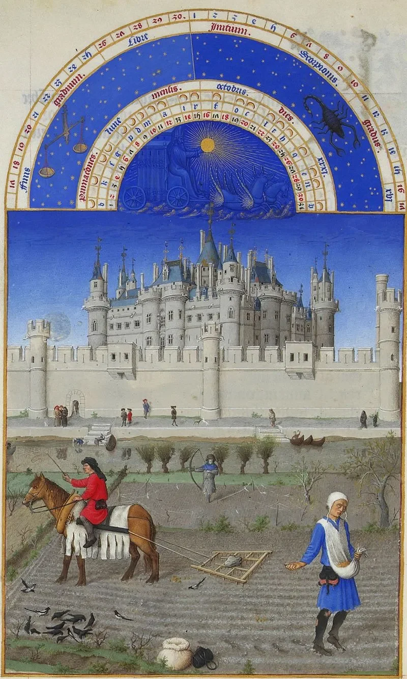 October, from the Très Riches Heures du Duc de Berry, by the Limbourg Brothers