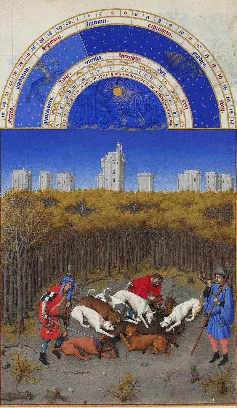 December, from the Très Riches Heures du Duc de Berry, by the Limbourg Brothers
