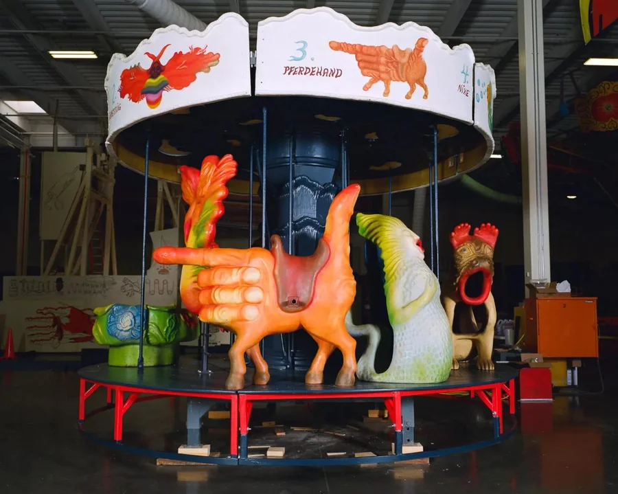 Keith Haring's carousel figures for Luna Luna